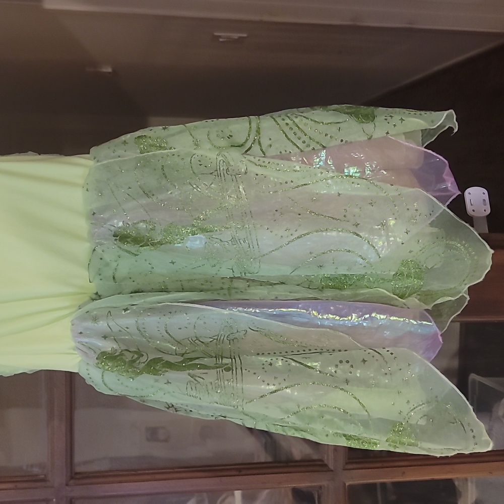 Disney Tinkerbell, Green Sequin Fairy Dress, Size 3-5, Lovely Detailed Skirt - Picture 4 of 4